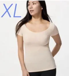 ユニクロ　エアリズム UネックTシャツ ベージュ XL
