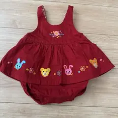 ミキハウス刺繍サロペットワンピースF