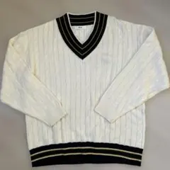 WEGO Vネック ケーブル編み セーター