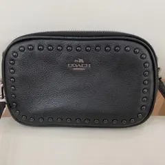 COACH ブラックレザー ショルダーバッグ