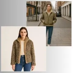 RUNACT リバーシブル ブルゾン Mサイズ ベージュ ラビット 羽織