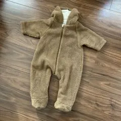 プチバトー フード付き カバーオール アウター ロンパース 12m 70 80