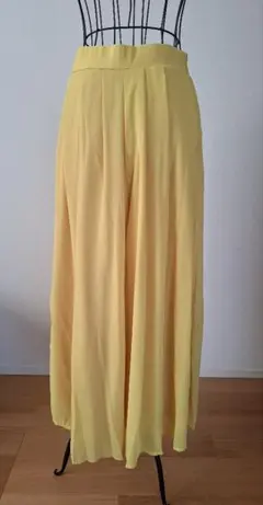レディース パンツ ガウチョ ガウチョパンツ イエロー フリーサイズ