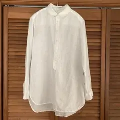 ユニクロ　ホワイトリネンボタンアップシャツ　Ｍ