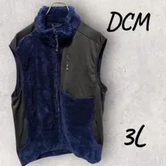 DCMフリースベスト ボアベスト ネイビー系 ジップアップ3 Lサイズ