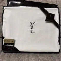 イヴ・サンローラン　ヒラオリシーツ　綿100% 新品　ロゴ刺繍　箱無し発送。のサムネイル