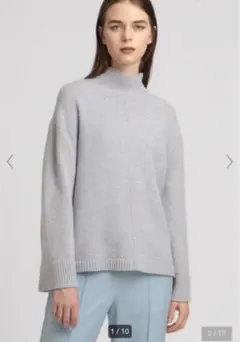 美品　セオリーリュクス　ニット　水色　ブルー　 38 2023