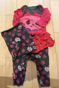 いちご柄ロンパースセット(~95cm)