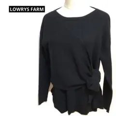 LOWRYS FARM フリーサイズリボン結びニットセーター　黒　オシャレ