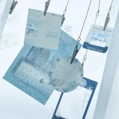 【18】素材紙 紙もの ステッカー 4種 レトロ コラージュ 海外