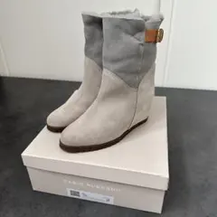 FABIO RUSCONI インヒール ムートン ショート ボアブーツ　グレー