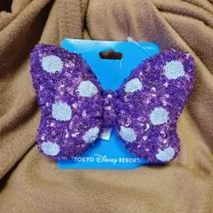 新品　ディズニーリゾート　ミニーマウス　リボン　ヘアポニー　スパンコール