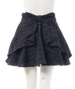 INGNI バックリボンツイードフレアスカパン