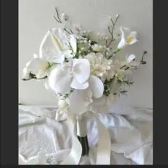 No.2873 クラッチブーケ ブートニア ホワイト アーティフィシャルフラワー