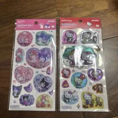 【正規品】わたあめカプセルシール２枚セット マイメロ&クロミ・キティ