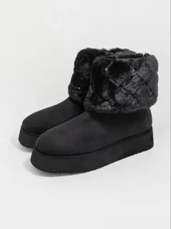 RANDA 2WAY ビジュー×キルティングファームートンブーツ