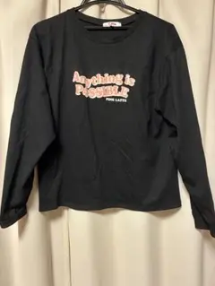 ピンクラテの長袖のTシャツ。黒色。160cm