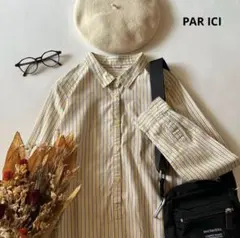 b1011＊ パーリッシィ ハーフボタン コットンシャツ ワンピース