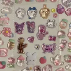 ピンク系　ボンボンドロップシール　60枚　ちいかわ　エスターバニー　おすそわけ