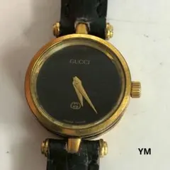 GUCCI グッチ 腕時計 ヴィンテージ ブラック レザー クォーツ