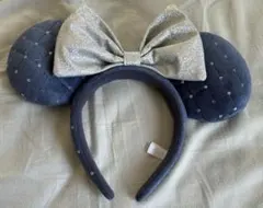 ディズニー　カチューシャ ネイビー　ブルー　ミニー