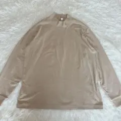 UNIQLOユニクロ ストレッチフリースモックネックT 長袖 ベージュ XL