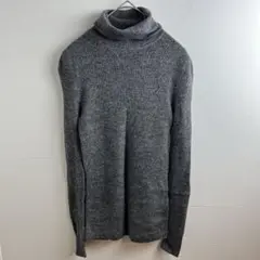 UNIQLO エクストラファインメリノリブ タートルネック セーター M グレー