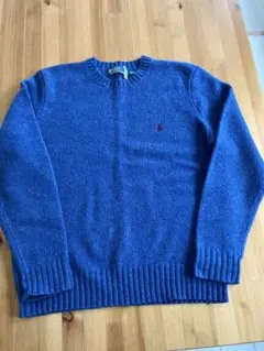 Polo by Ralph Lauren 青 ニットセーター L 180