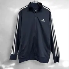 アディダスadidas ジップアップジャージ　上着　ネイビースポーツM（B1