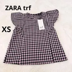 新品　ZARAギンガムチェック フレアスリーブのトップス　即購入オーケー　半袖