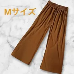 ワイドパンツ ズボン パンツ スラックス ボトムス レディース ブラウン M