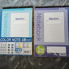 COLOR NOTE 5mm方眼ノート 科目シール付き 7冊セット