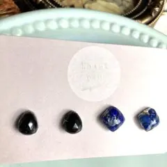 ピアス　青　黒　2点セット