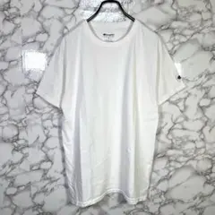 チャンピオン　（M）　ロゴ刺繍半袖Tシャツ　ベーシック　白
