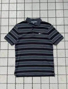 （古着）NIKE 90s 00s 刺繍　ボーダー　ポロシャツ　短丈のサムネイル