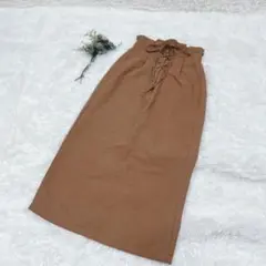 【美品】エレンカーレデュエ レースアップ ナロースカート ブラウン Fサイズ