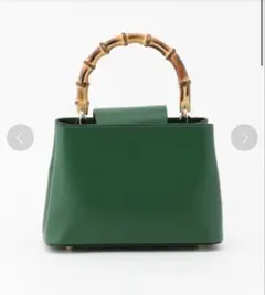【本革】バンブーハンドル　ハンドバッグ　ショルダーバッグ　レザー　収納　2way