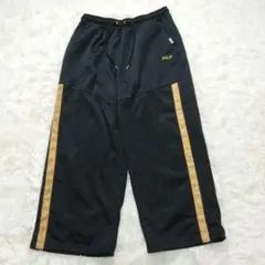 FILA トレーニングジャージパンツ　黒　金　LLワンポイント　ウエストゴムのサムネイル