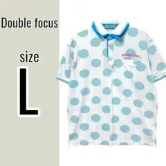 ダブルフォーカス ポロ シャツ（L）ドット 水玉 バックプリント ゴルフ ウェア