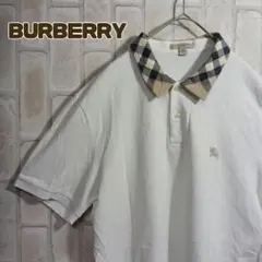 BURBERRY　BRIT　ポロシャツ　ノバチェック　白　刺繍のサムネイル