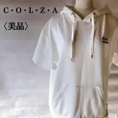 【美品】コルザ　ハニーズ　バックプリント半袖パーカー　プルオーバー　背中イラスト