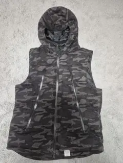 迷彩柄 フード付きダウンベスト(AZUL)