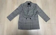 チェック柄 ダブルブレスト テーラードジャケット