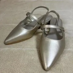 DISCOATゴールド ポインテッドトゥ パンプスのサムネイル