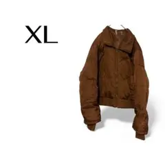 ブラウン ダウンジャケット XL 中綿入り 防寒 アウター メンズ レディース