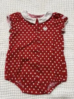 ミキハウス　赤い水玉模様ロンパース70