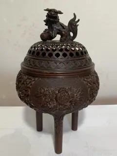 中国 骨董 銅香炉 獅子 野獣足 時代物 「大明宣徳」刻印 中国 骨董 銅香炉 獅子 野獣足 時代物 「大明宣徳」刻印 - メルカリ
