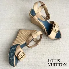 LOUIS VUITTON ルイヴィトン サンダル 厚底 デニム 23.5cmのサムネイル