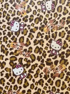 ハローキティ　ヒョウ柄　ビニール生地　ラミネート生地　2001年　サンリオ　廃盤