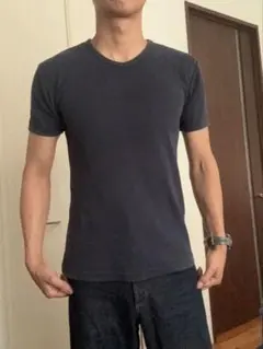 AVIREX アヴィレックス Vネック Tシャツ ネイビー　Mサイズのサムネイル